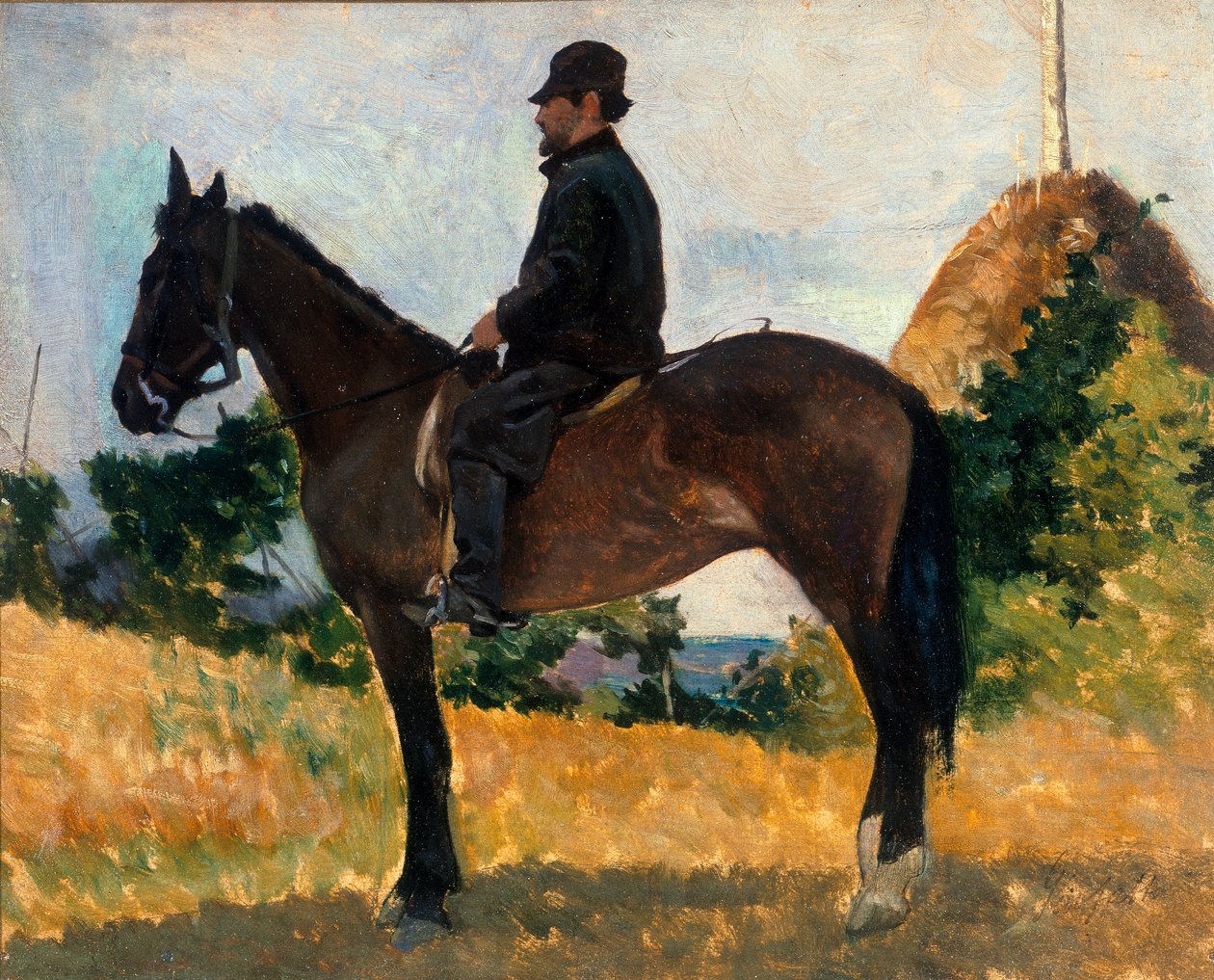 Diego Martelli à cheval - Giovanni Fattori