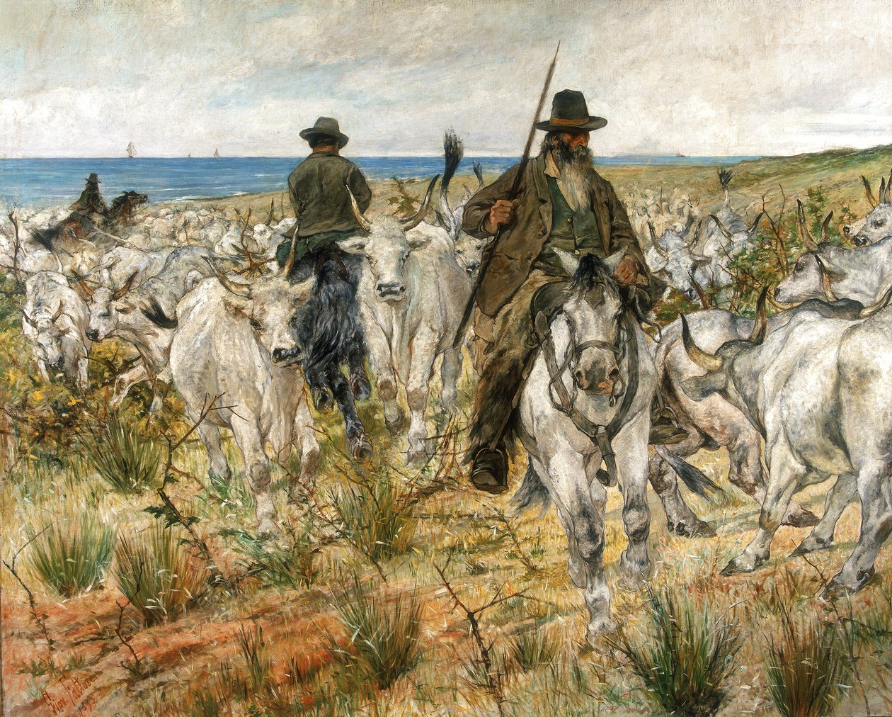 Troupeaux dans les marais, 1893 - Giovanni Fattori