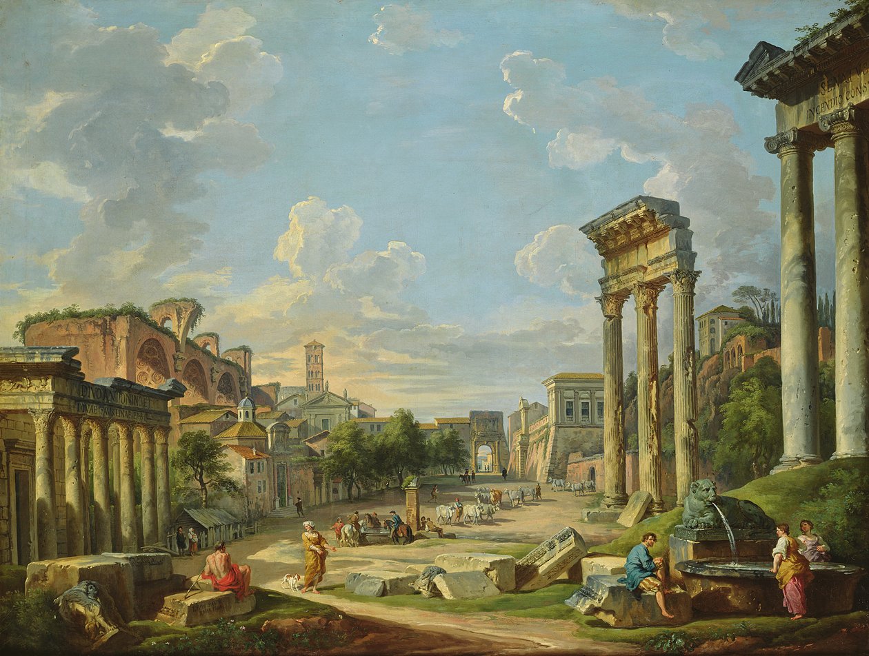 Vue de Campo Vaccino à Rome - Giovanni Paolo Pannini