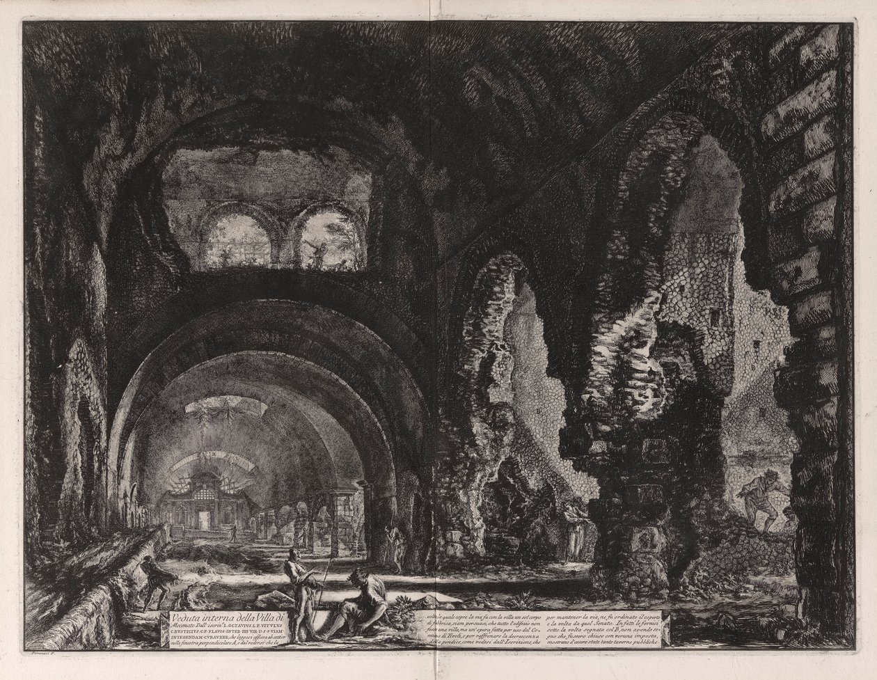 Vue intérieure de la Villa de Mécène - Giovanni Battista Piranesi