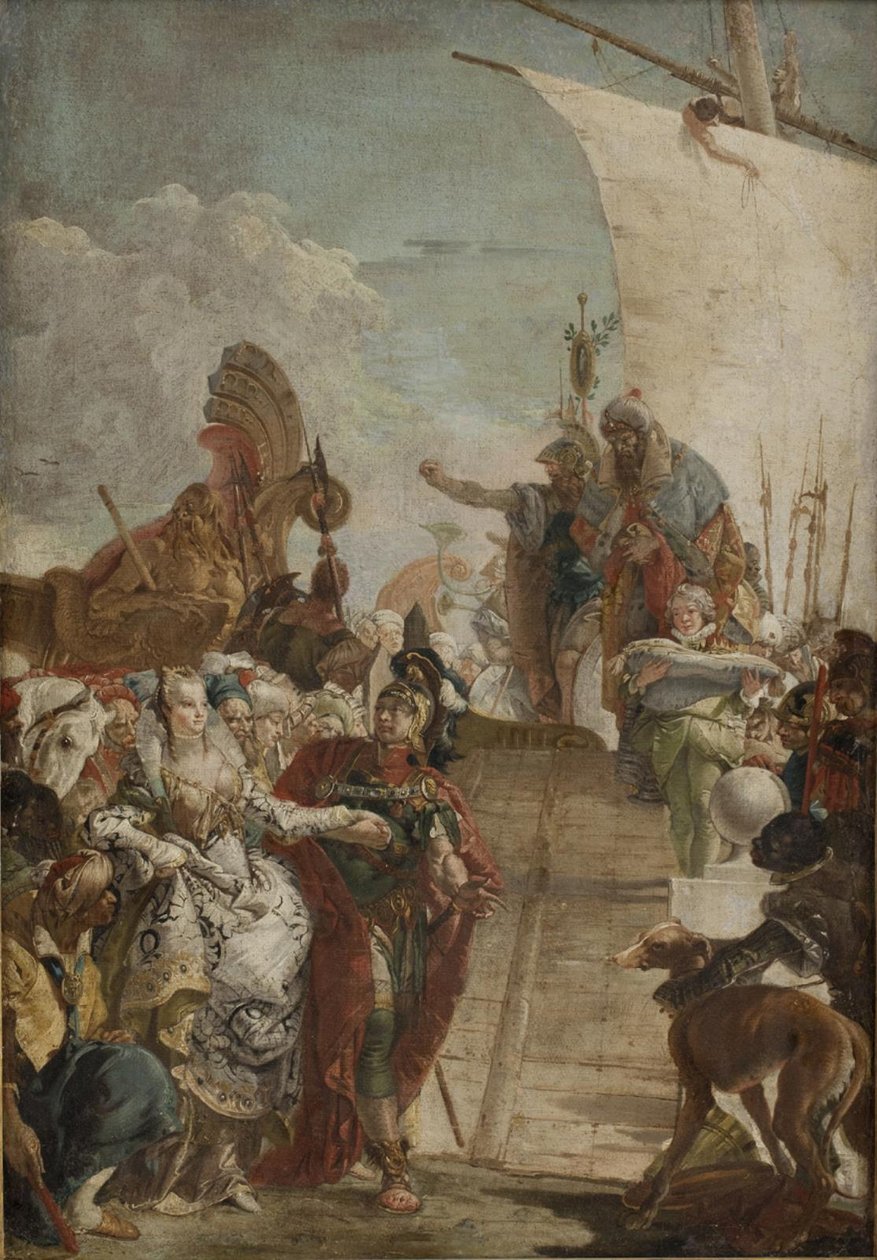 Antoine menant Cléopâtre à bord - Giovanni Battista Tiepolo