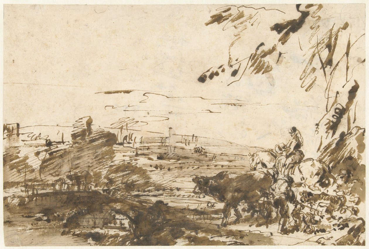 Bergers avec un troupeau - Giovanni Benedetto Castiglione
