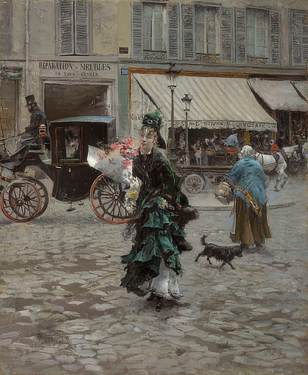 En traversant la rue - Giovanni Boldini