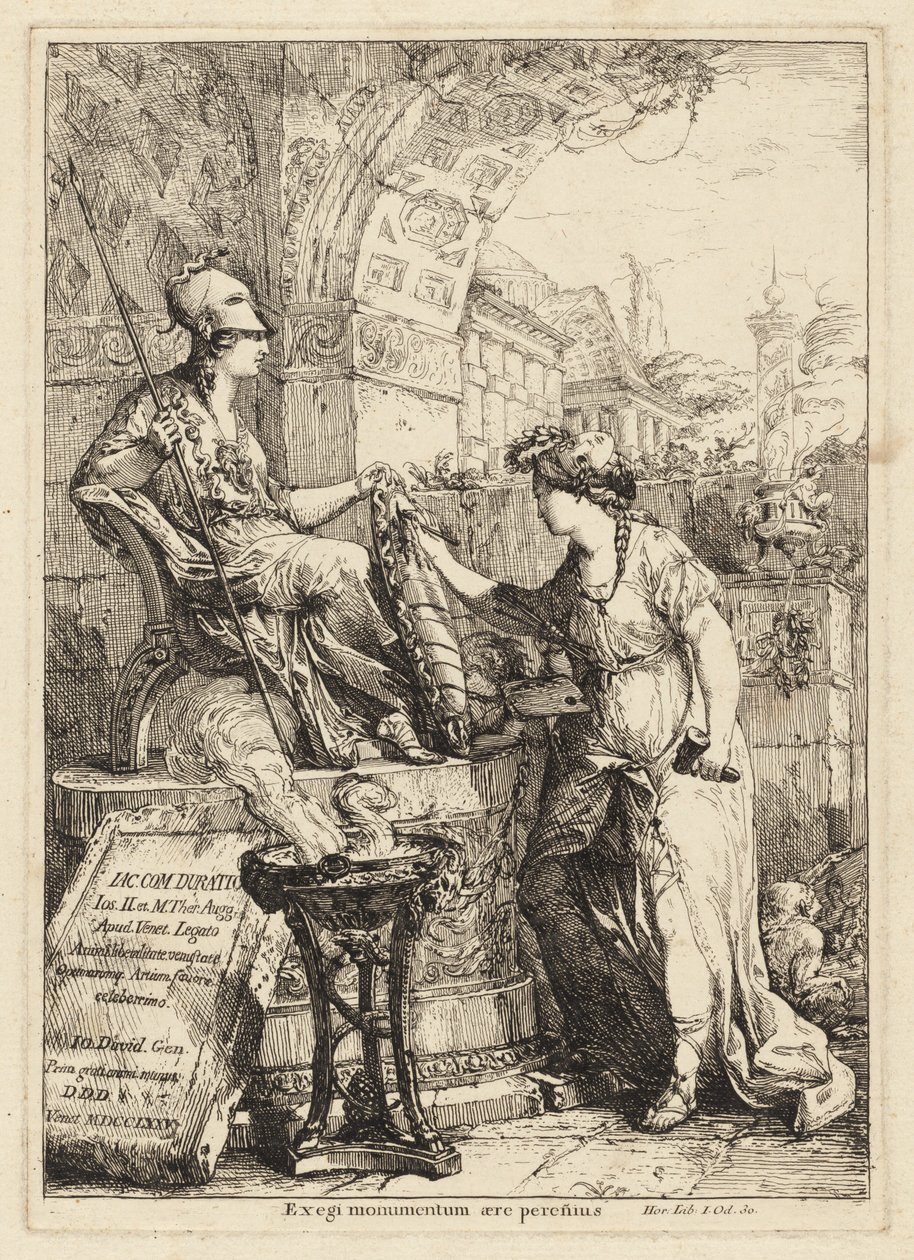 Exegi Monumentum (Art inscrivant le bouclier de Minerve) - Giovanni David