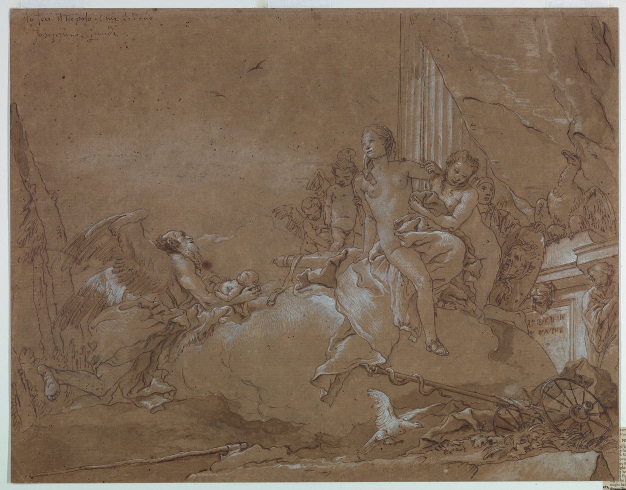 Le Temps (Chronos) confiant Cupidon à Vénus - Giovanni Domenico Tiepolo