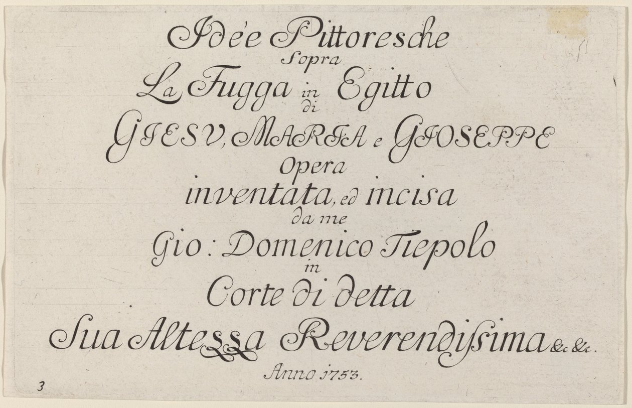 Page de titre - Giovanni Domenico Tiepolo