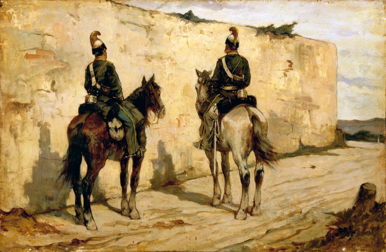 Italie, Biella, peinture de cavaliers légers - Giovanni Fattori
