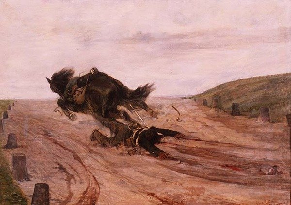 Homme pris par un étrier - Giovanni Fattori