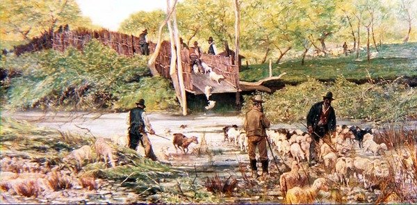 Le saut des moutons - Giovanni Fattori