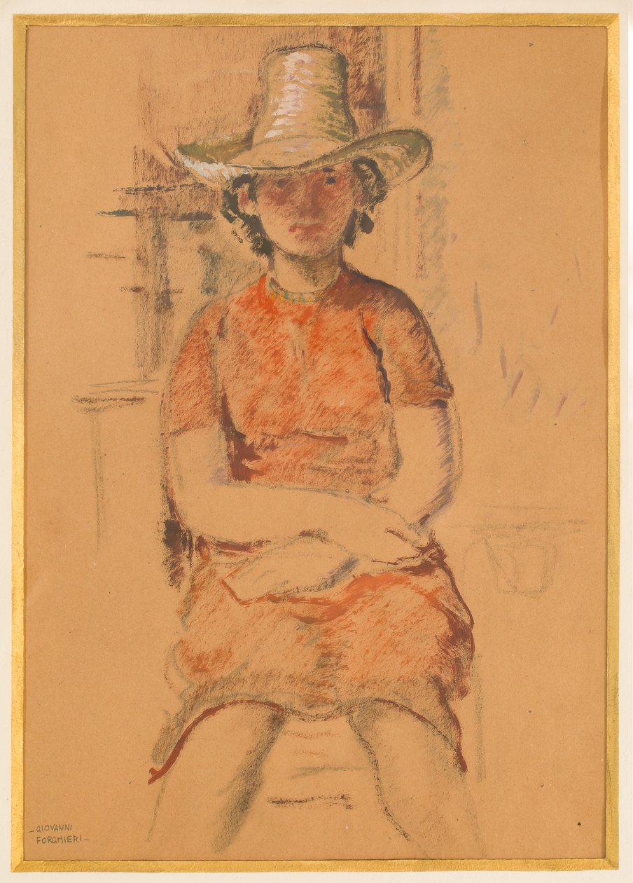 Fille assise (?) - Giovanni Forghieri