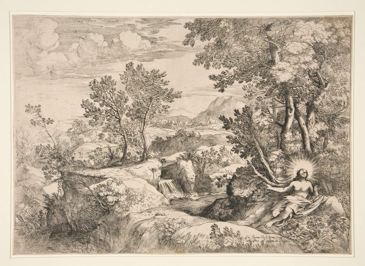 Marie Madeleine dans un paysage - Giovanni Francesco Grimaldi