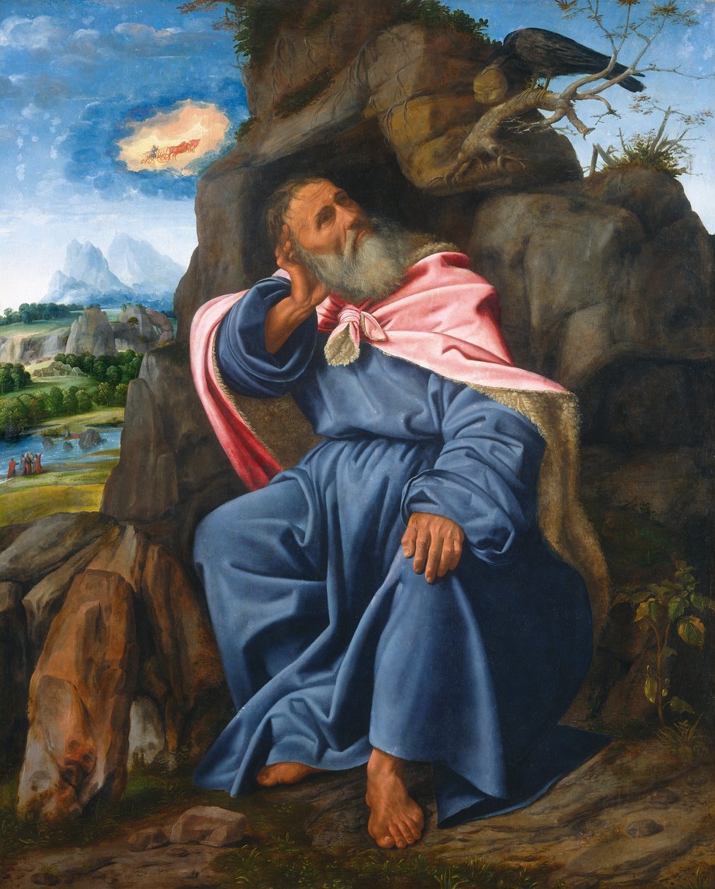 Élie nourri par le corbeau - Giovanni Girolamo Savoldo