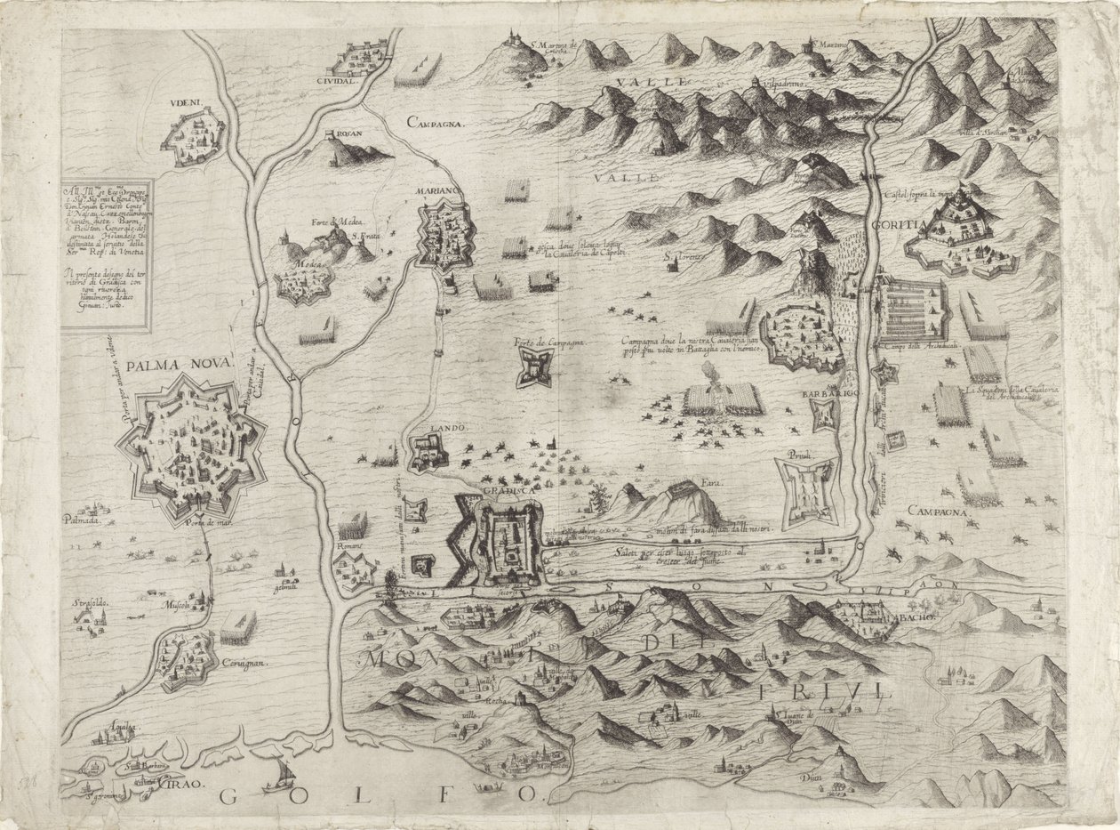 Plan du siège de Palmanova - Giovanni Justo