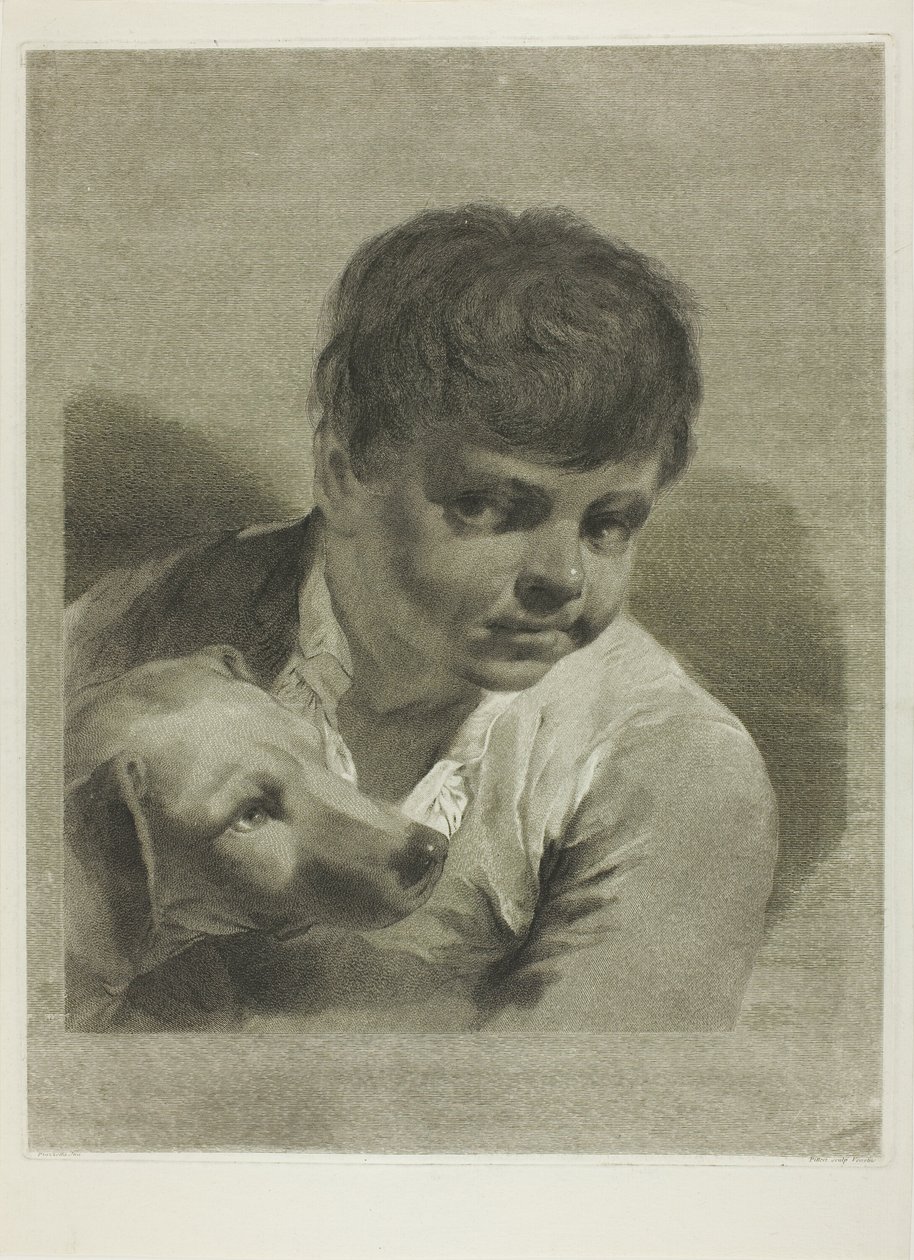 Un garçon avec un chien - Giovanni Marco Pitteri