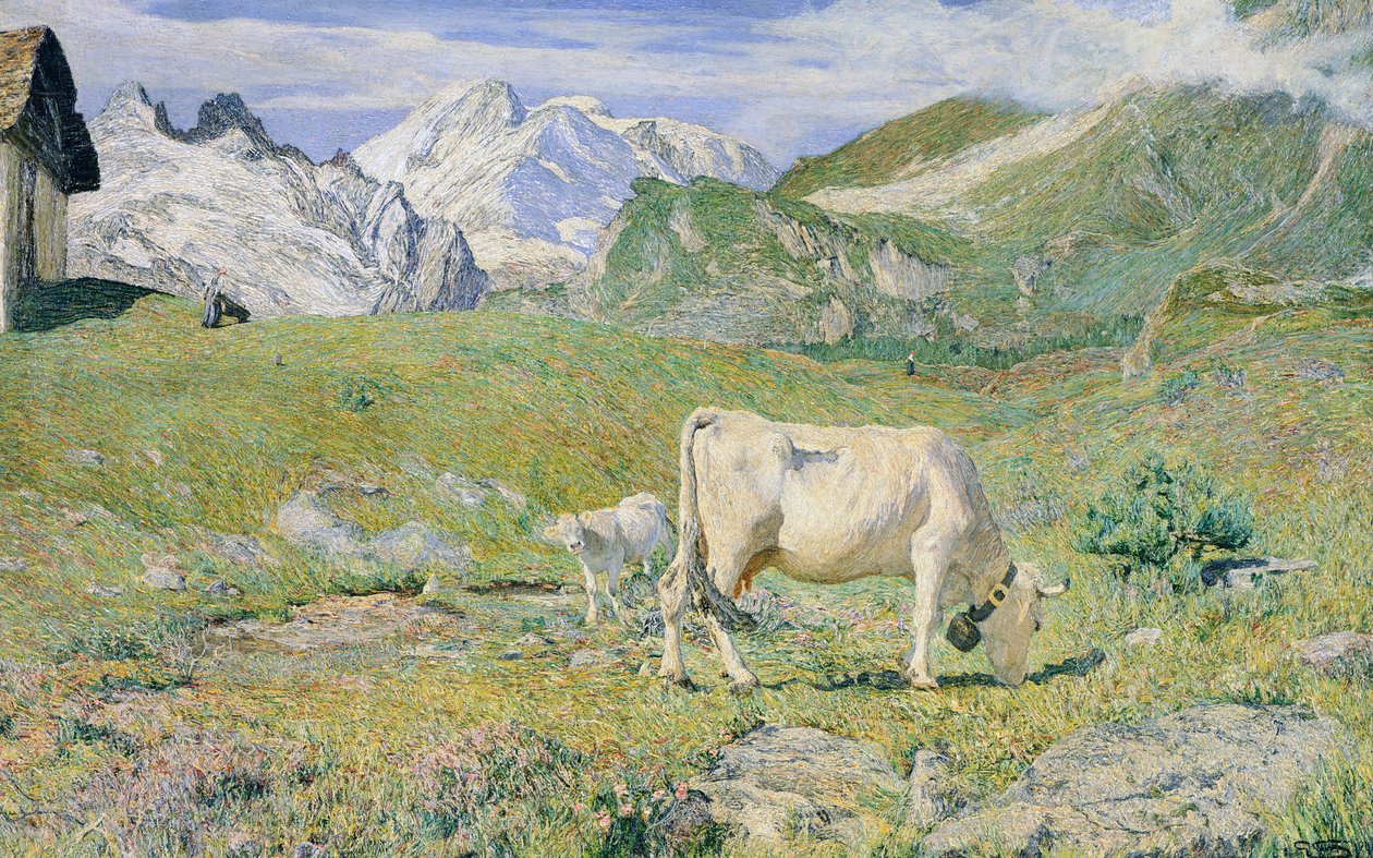 Pâturages de printemps par Giovanni Segantini (1858-1899) - Giovanni Segantini