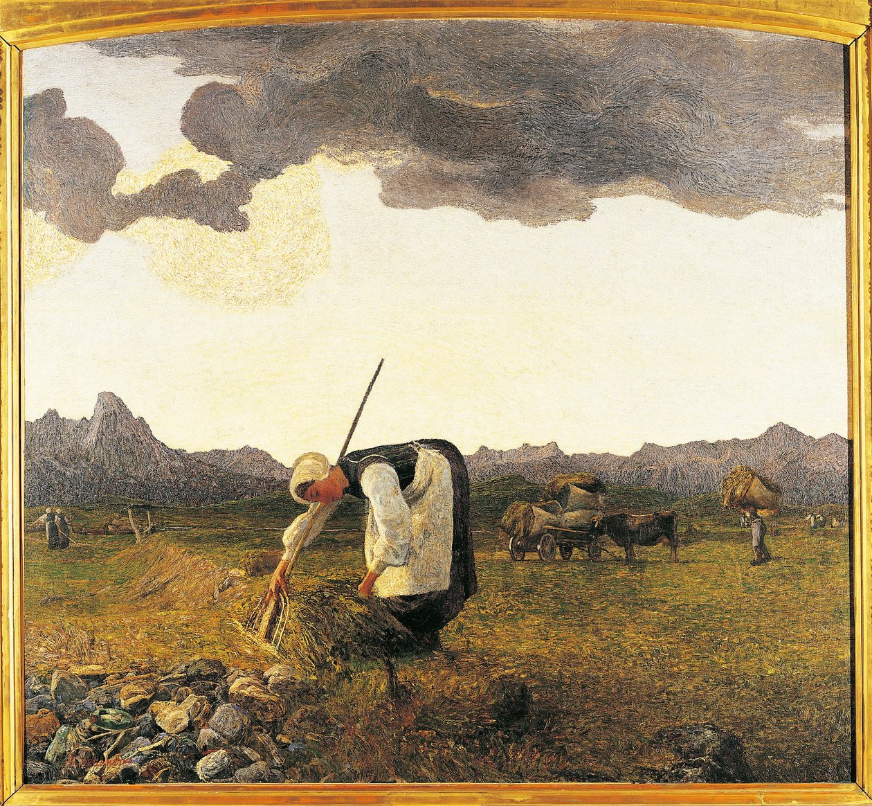 Suisse, Saint Moritz, La récolte de foin - Giovanni Segantini