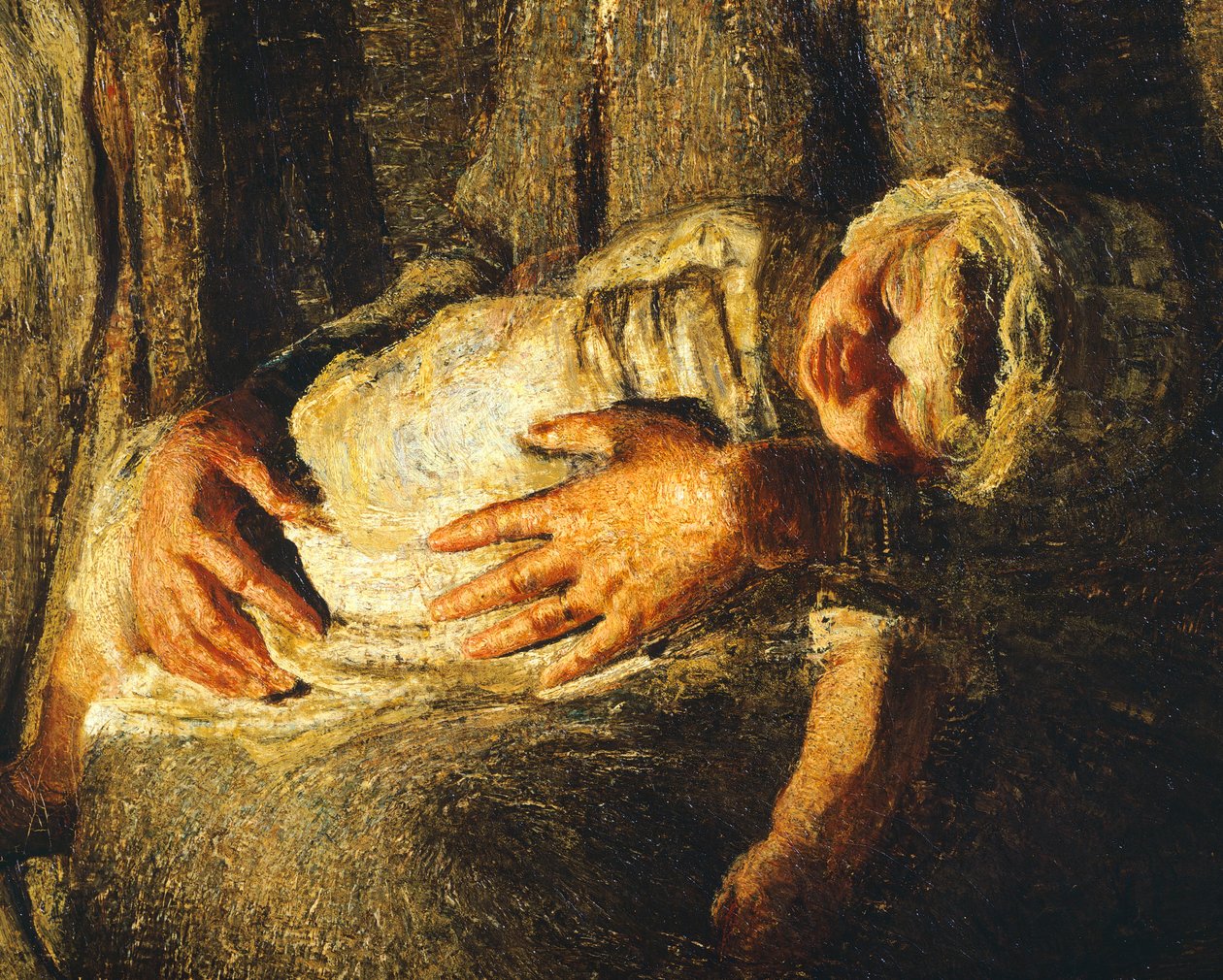 Les deux mères (détail) - Giovanni Segantini