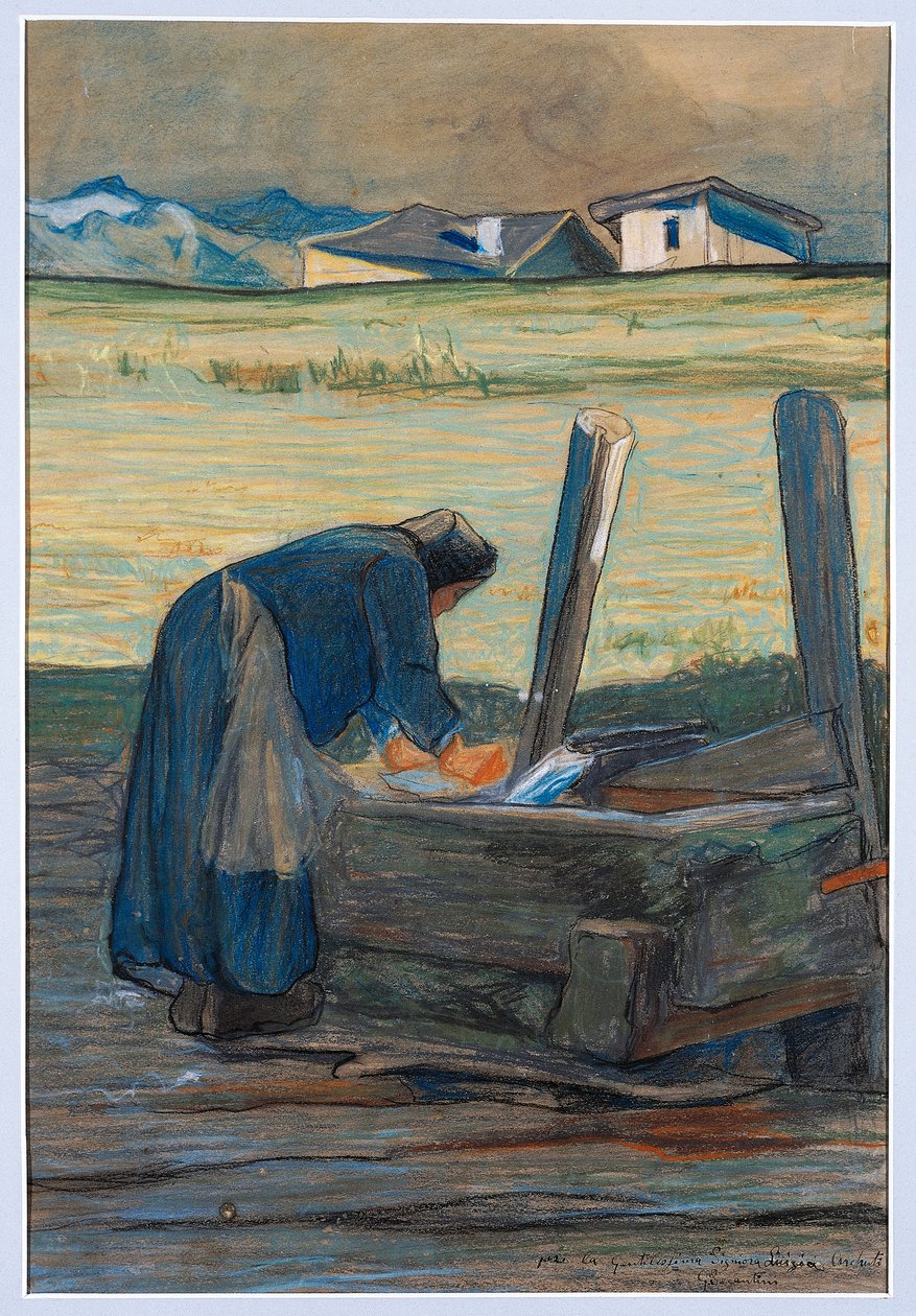Laveuse à la fontaine - Giovanni Segantini