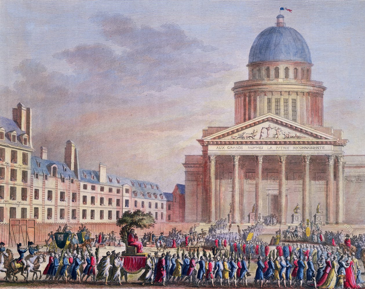 Apothéose et cortège funèbre de Jean-Jacques Rousseau (1712-78) au Panthéon, Paris, 21 octobre 1794 - Karl Girardet