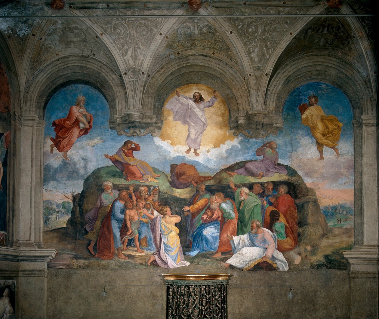 Transfiguration du Christ, peinte sur un morceau du mur de la sacristie - Girolamo da Carpi