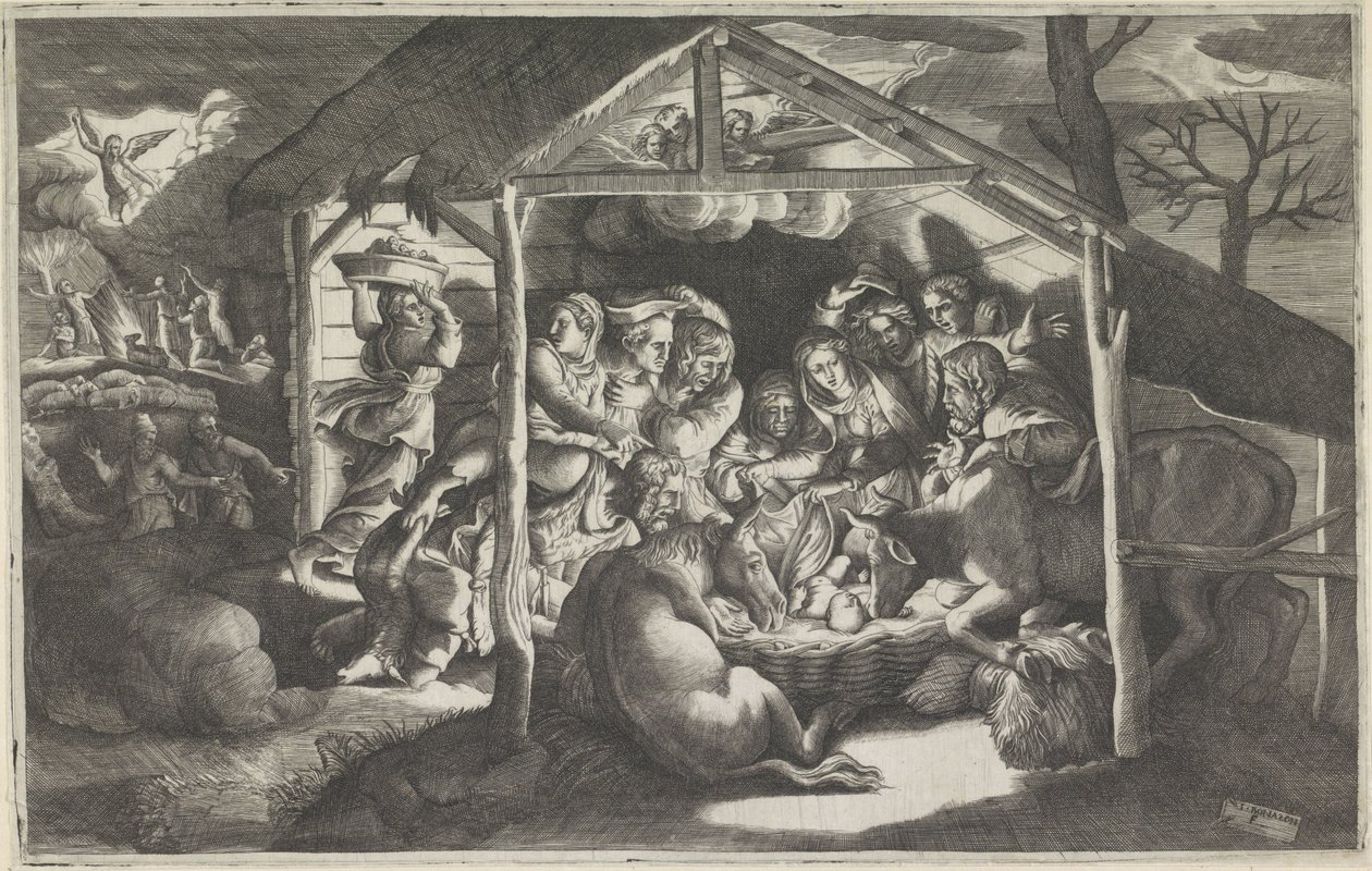 Adoration des bergers - Giulio Bonasone