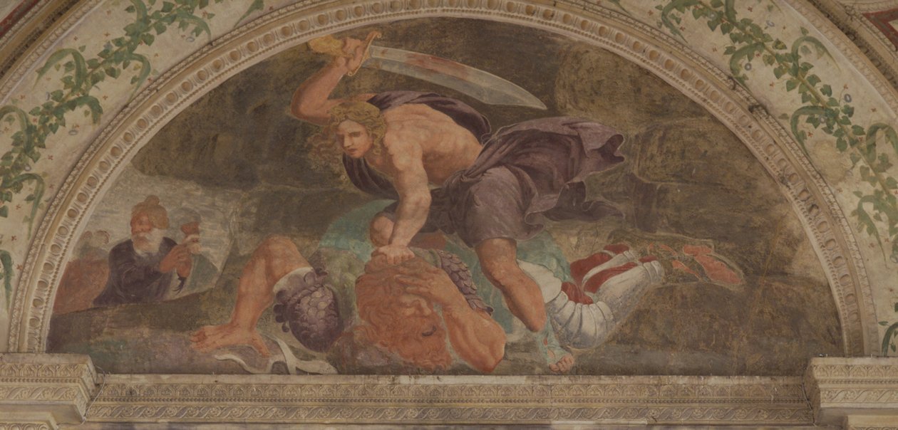 David tuant Goliath Loggia di Davide - Giulio Romano