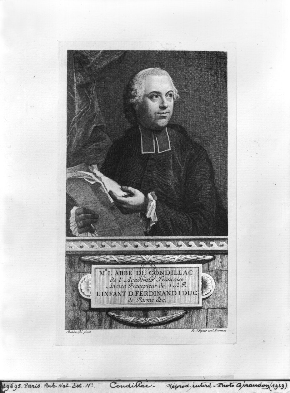 Étienne Bonnot de Condillac (1715-80) 2ème moitié du 18ème siècle, gravé par Giovanni Volpato (1733-1803) - Giuseppe Baldrighi