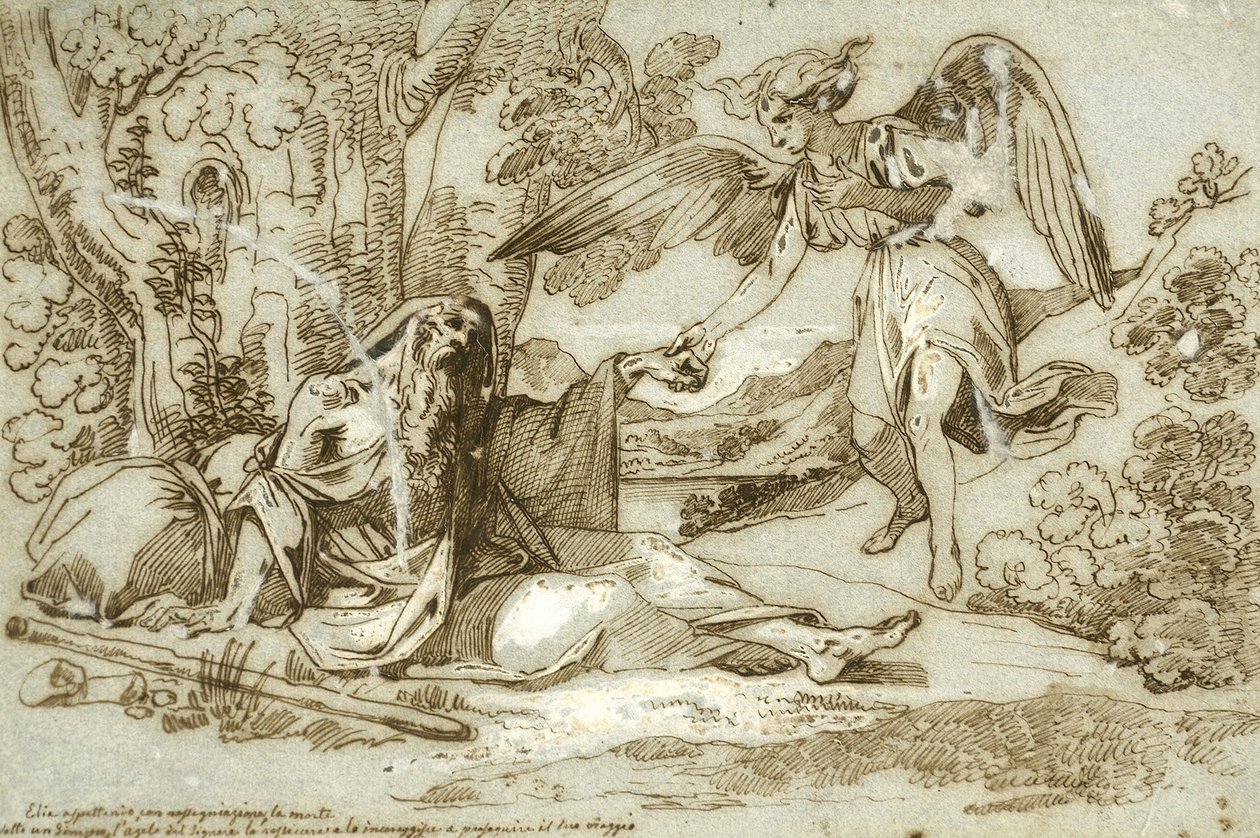 Élie attend la mort avec résignation - Giuseppe Bezzuoli