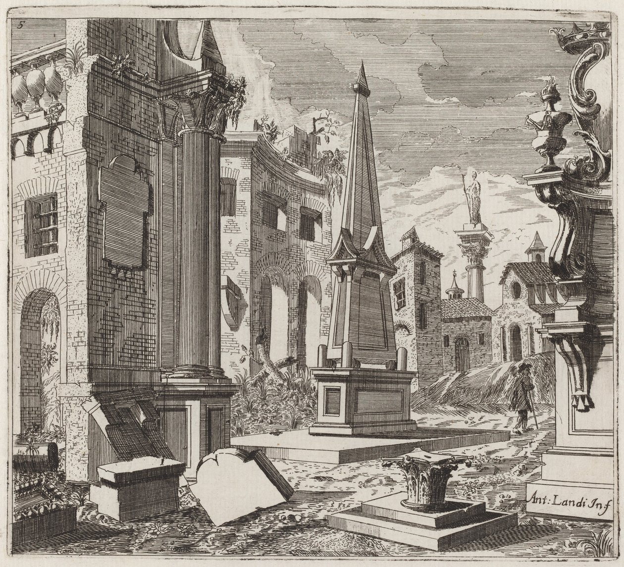 Paysage fantastique avec ruines - Giuseppe Antonio Landi