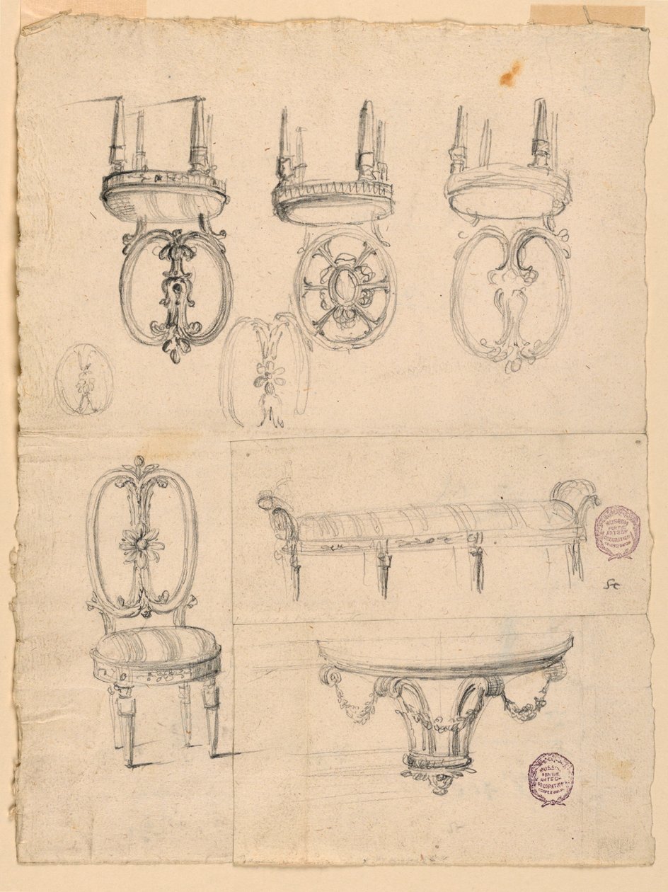 Chaises et croquis architecturaux - Giuseppe Barberi