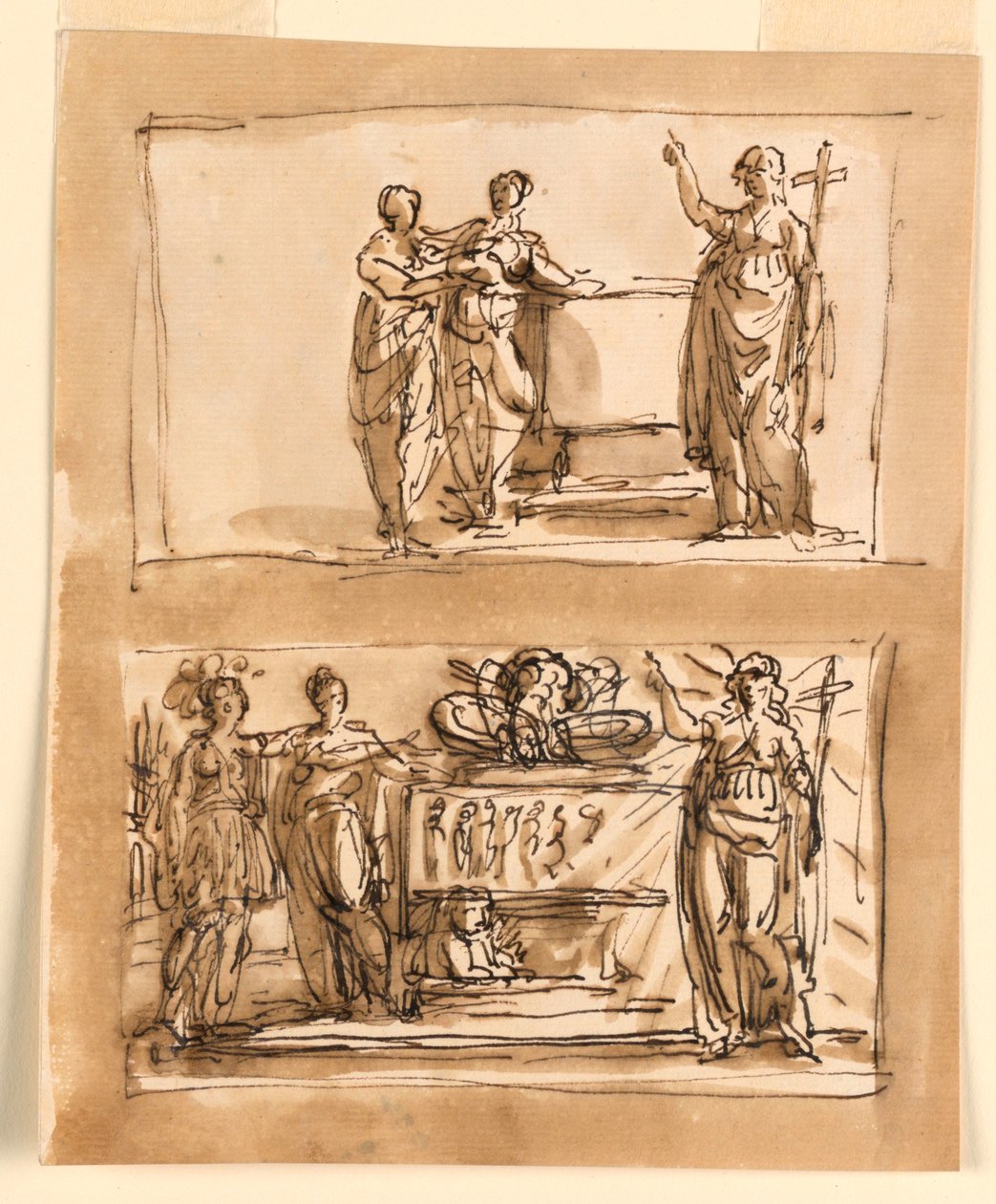 Sarcophage et figures allégoriques - Giuseppe Barberi