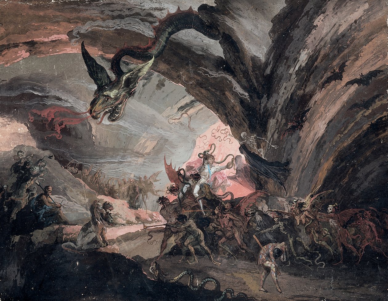 Pluton et un arlequin en enfer - Giuseppe Bernardino Bison