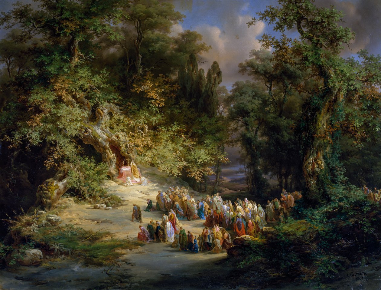 Messe chrétienne primitive dans la forêt - Giuseppe Camino