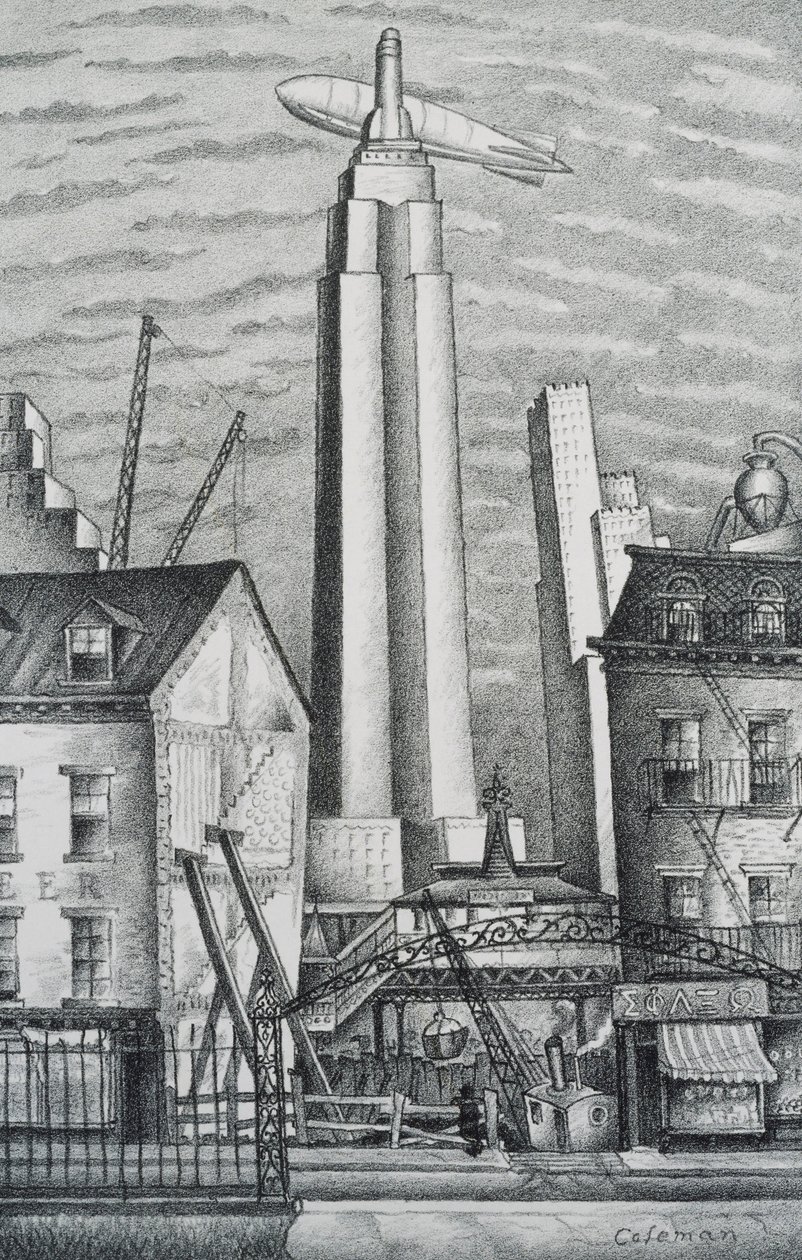 Dirigeable au-dessus de New York - Glenn O Coleman