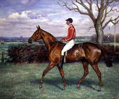 Un Steeple Chaser avec Jockey - Godfrey Douglas Giles