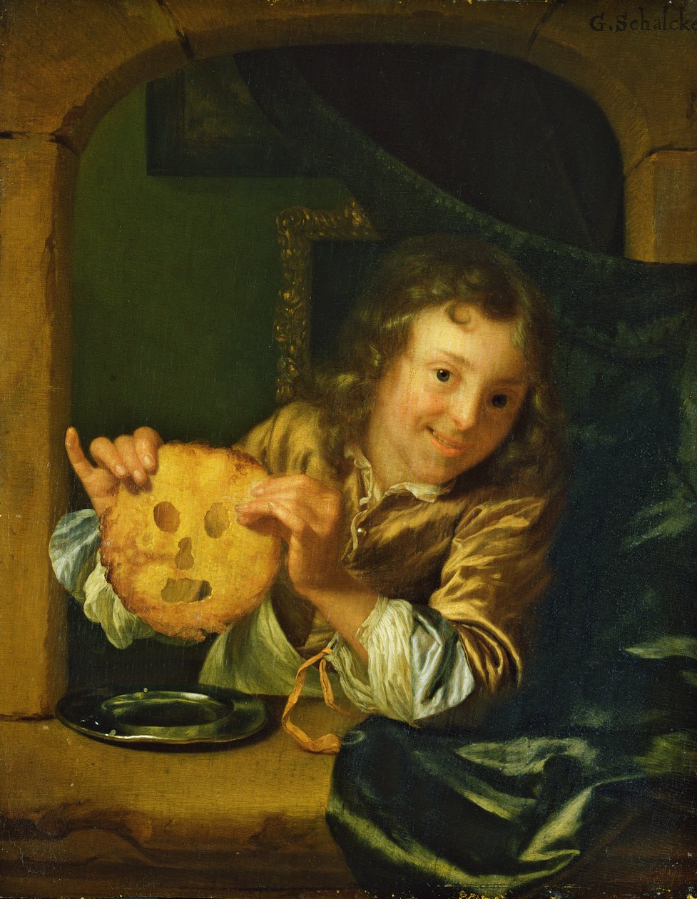 Garçon avec des crêpes - Godfried Schalcken