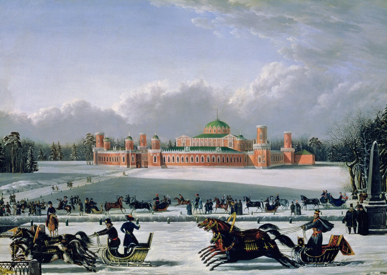 Course de traîneaux au parc Petrovsky à Moscou, 1848 - Golitsyn