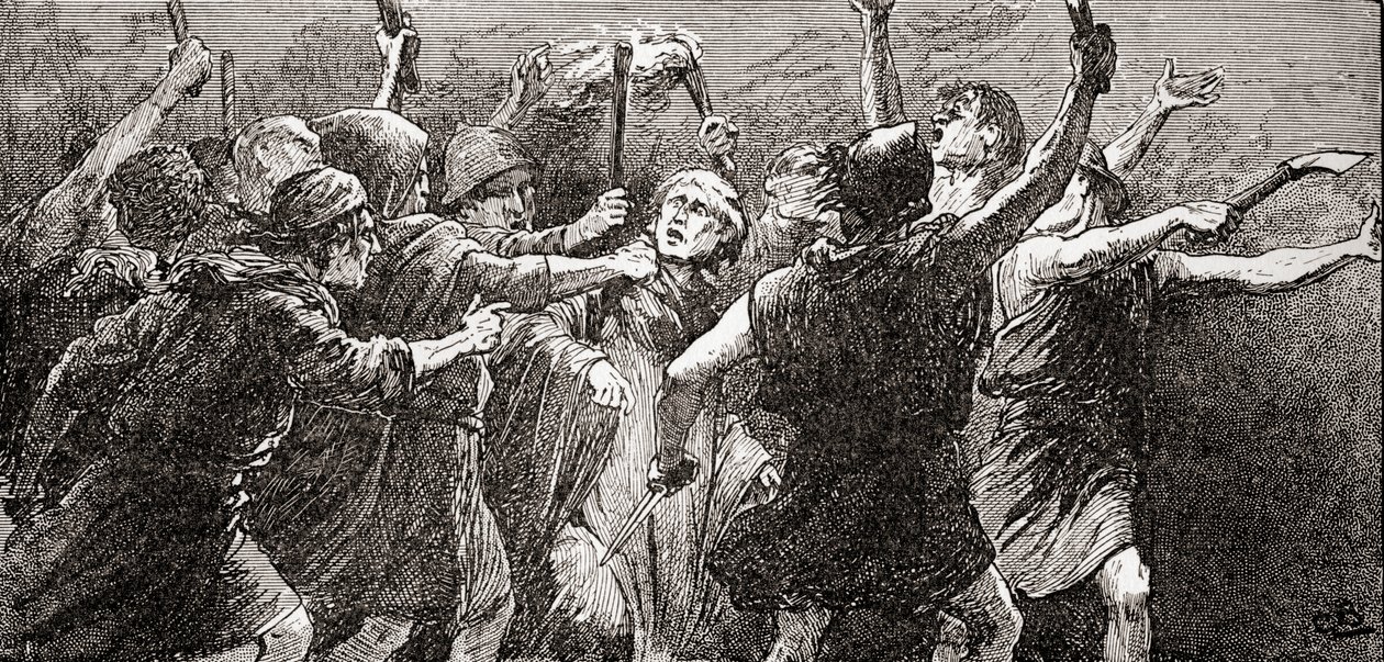 Scène de la pièce de William Shakespeare, Jules César, Acte III, Scène 3, de Les Œuvres de William Shakespeare, publié en 1896 - Gordon Frederick Browne