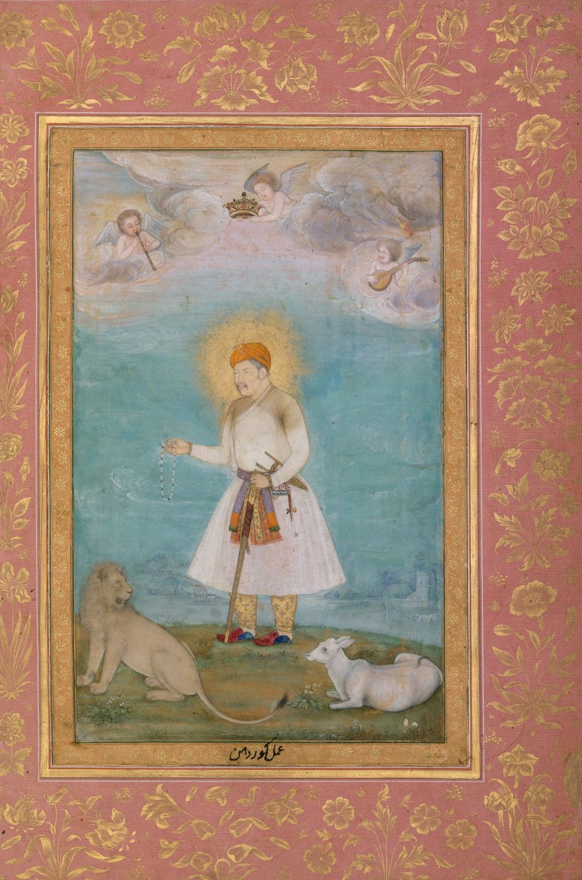 Akbar avec lion et veau, vers 1630 - Govardhan