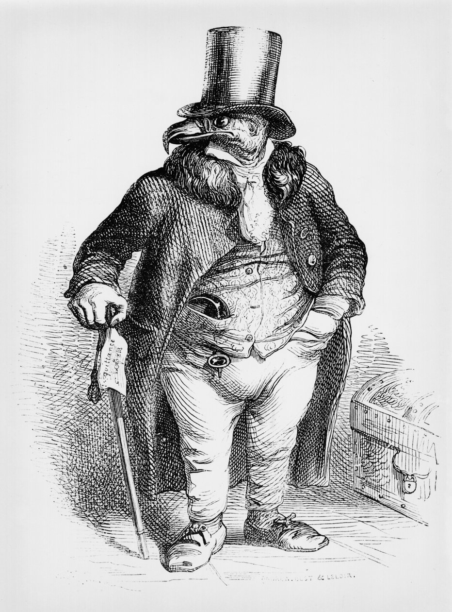 Le propriétaire en tant que Sir Vulture, caricature de 