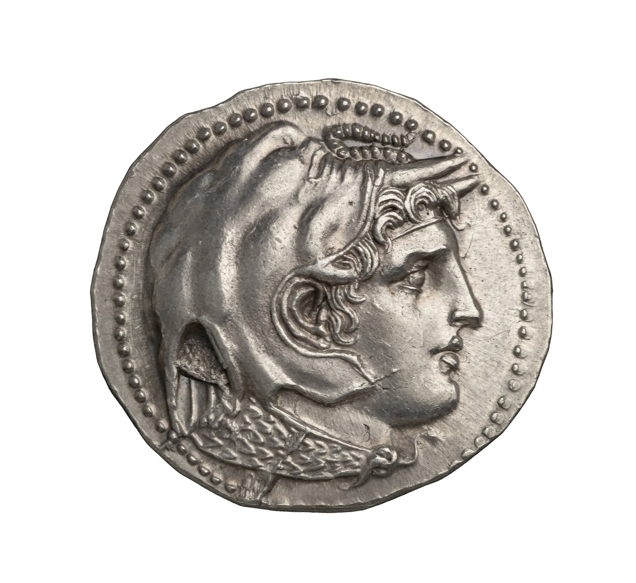 Ancienne pièce de monnaie grecque (ptolémaïque) en argent d