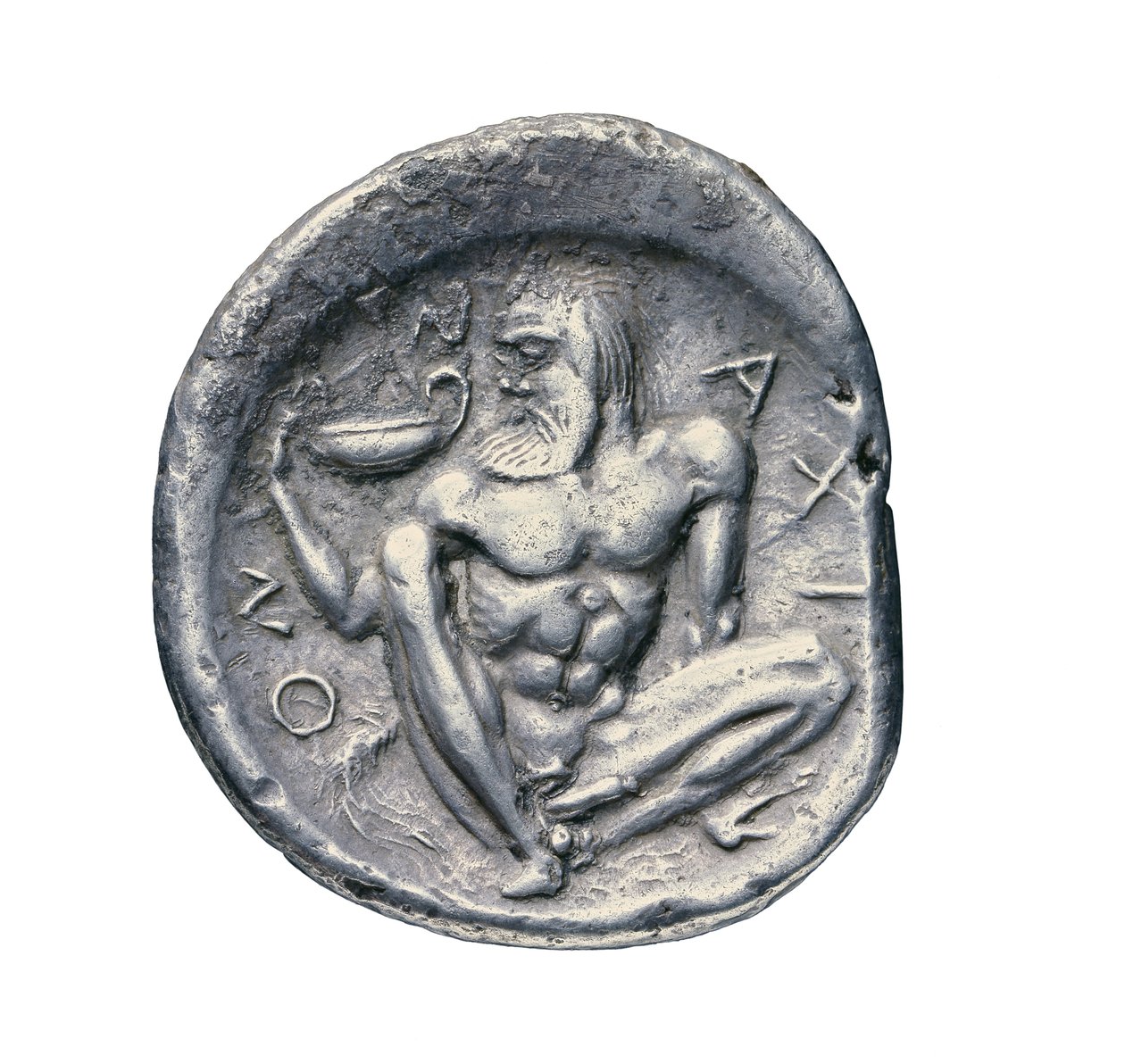 Ancienne pièce de monnaie grecque de Naxos, 460 av. J.-C. - Greek