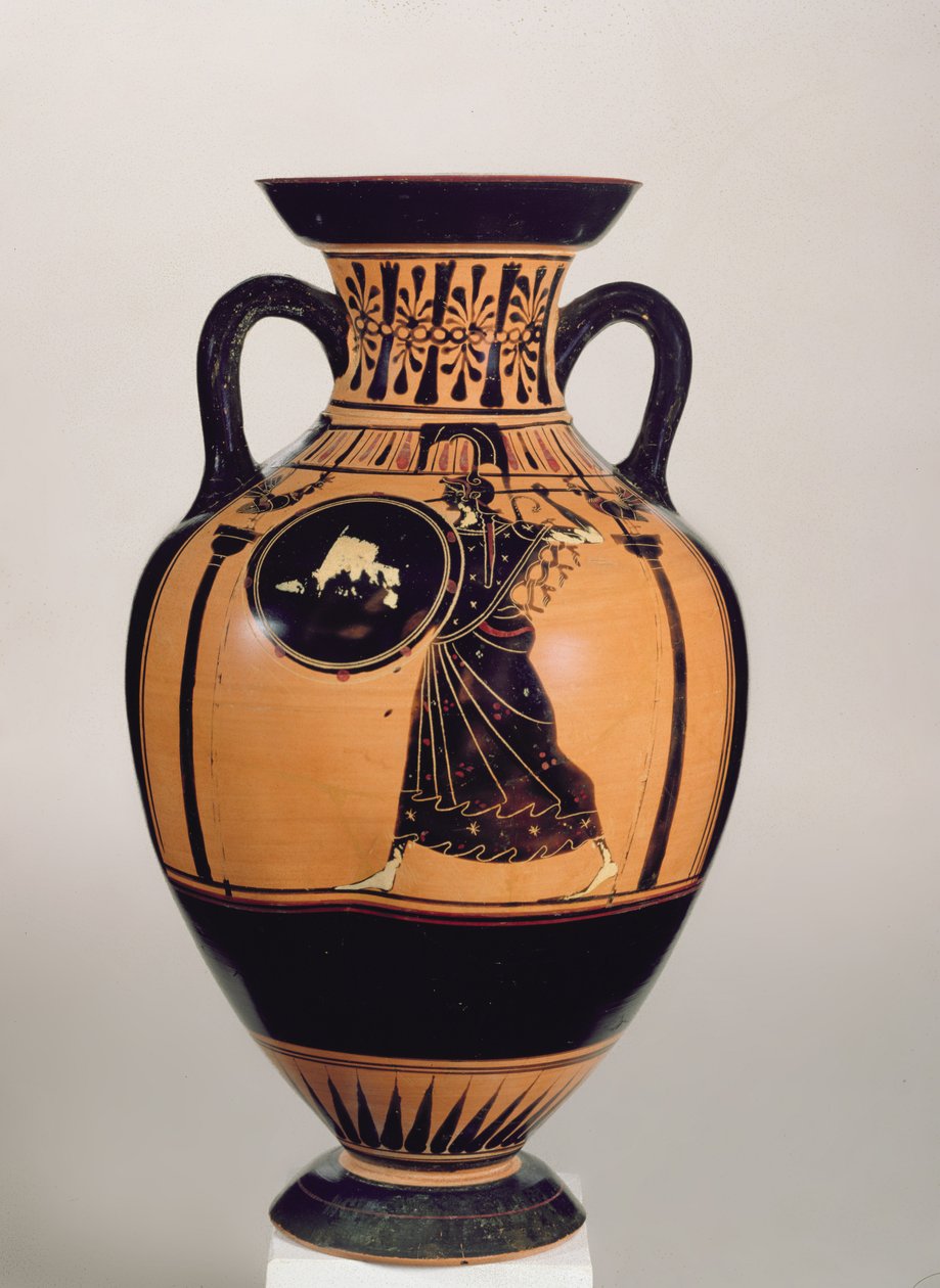 Amphore pseudo-panathénaïque à figures noires attiques, c.500 av. J.-C. - Greek