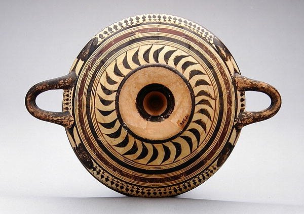 Coupe kylix laconienne représentant Zeus et Hermès, c.550-530 av. J.-C. - Greek