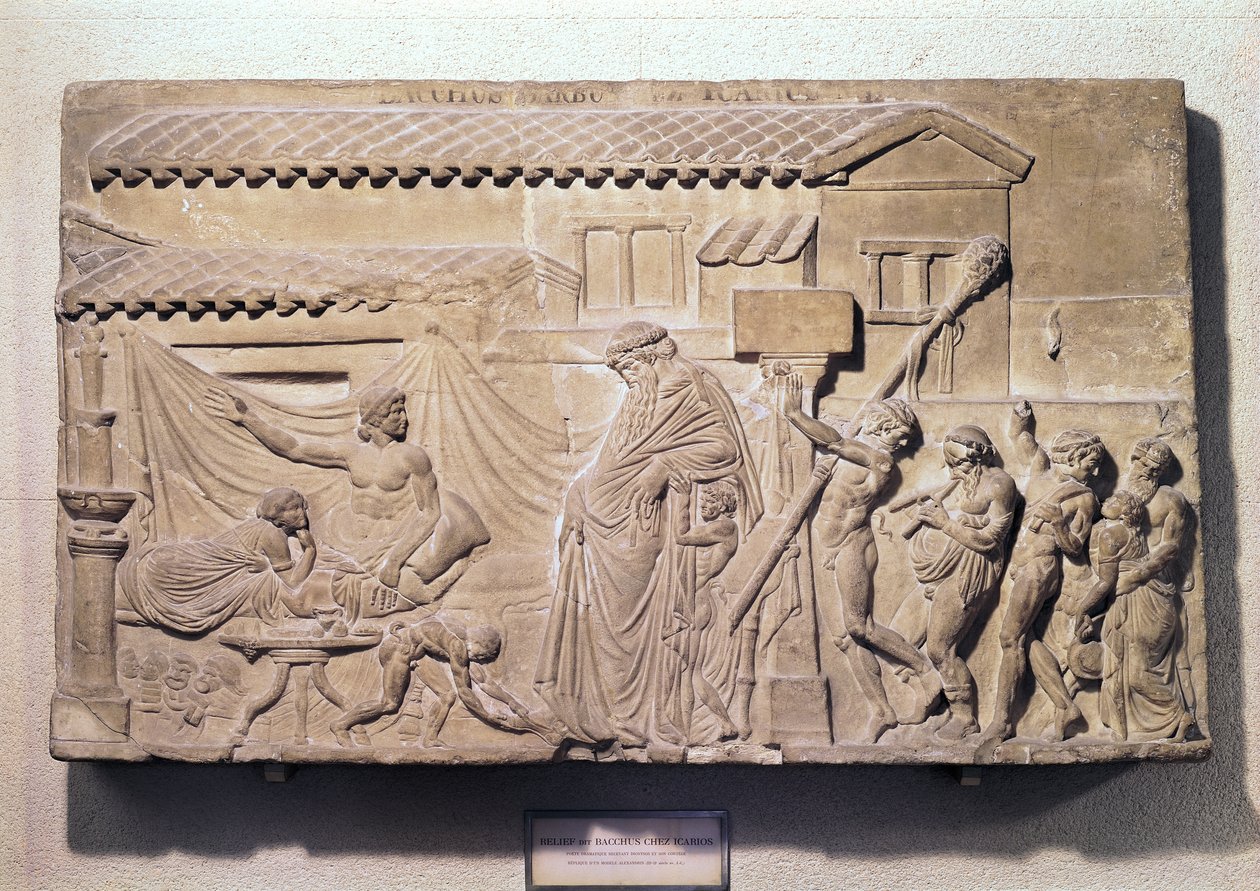 Relief représentant Dionysos chez Icarius, copie d