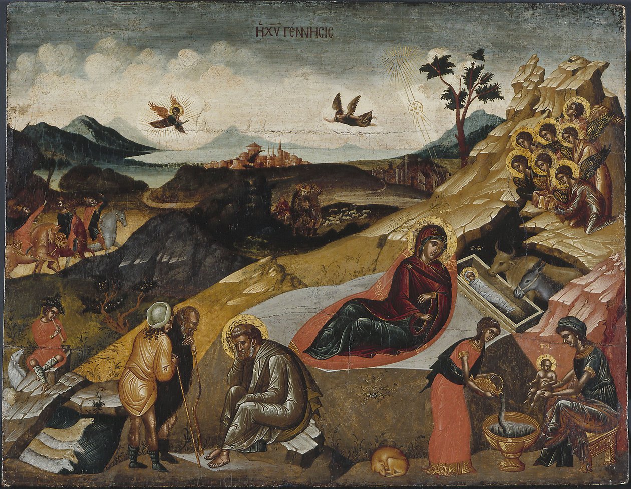 La Nativité du Christ, vers 1490 - Greek icon.