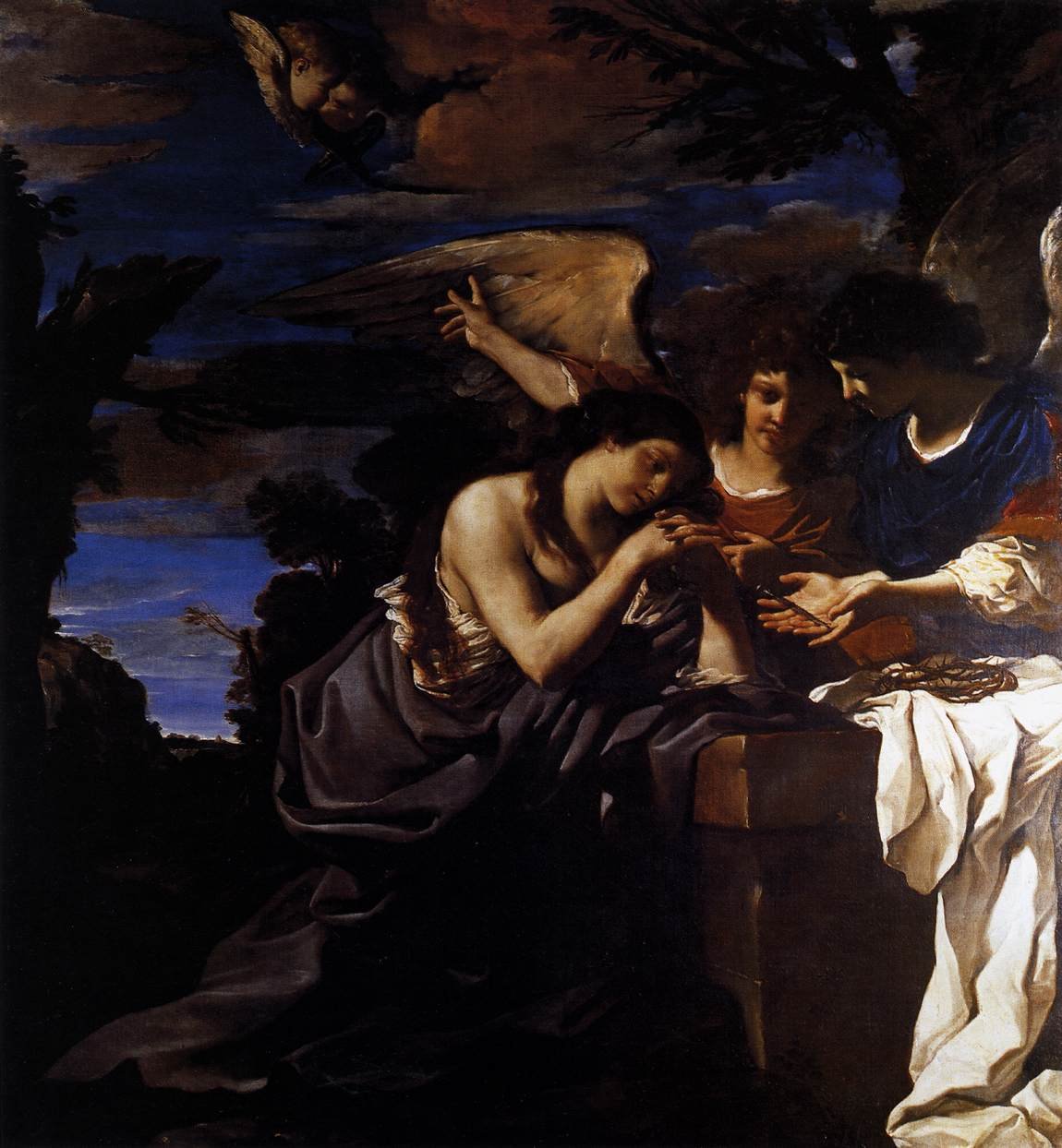 Madeleine et deux anges - Giovanni Francesco Barbieri