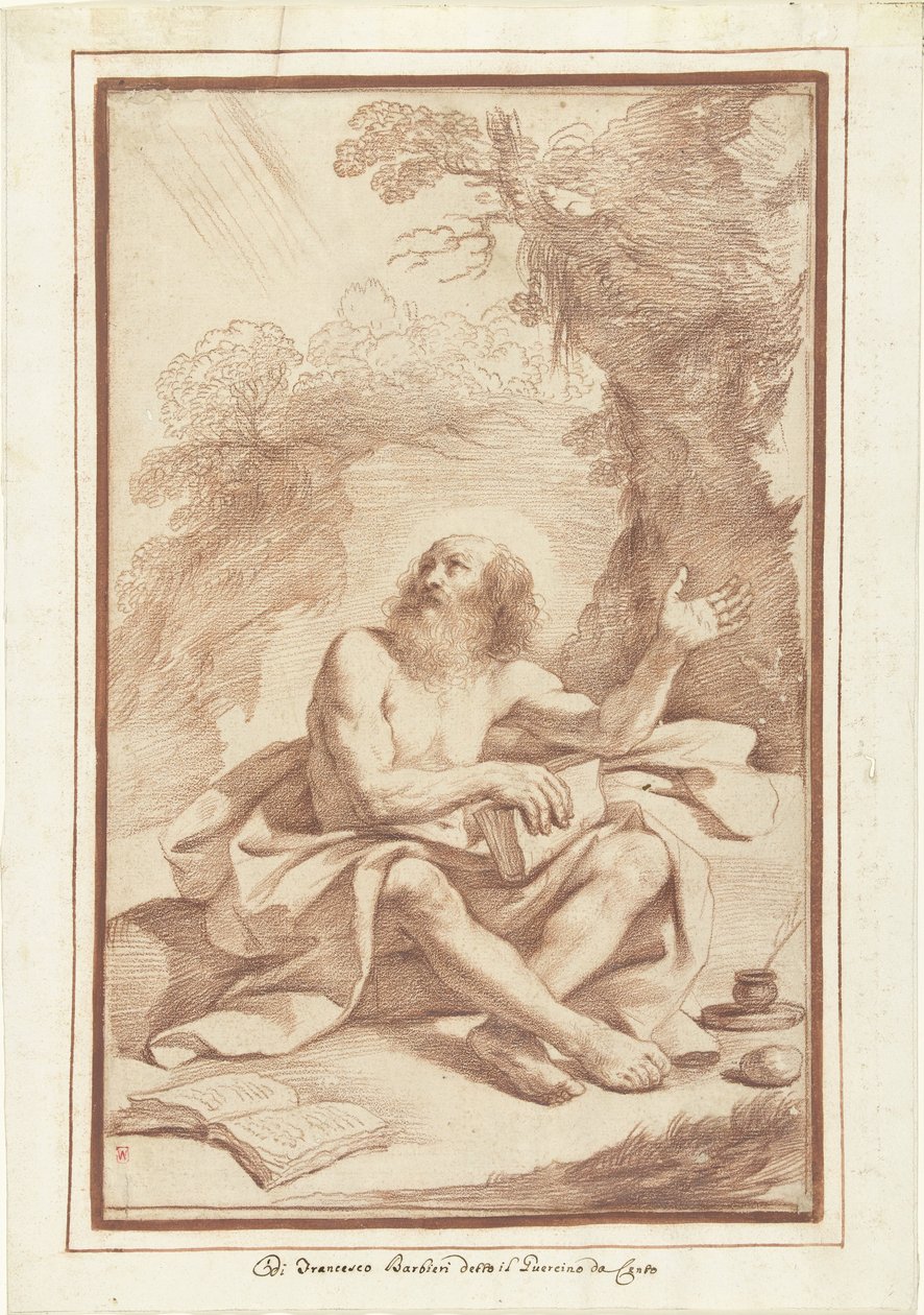 Saint Jérôme dans le désert - Guercino (attributed to)