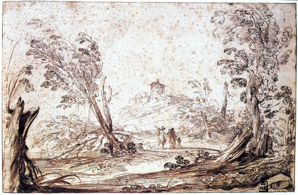 Paysage, 17e siècle - Guercino