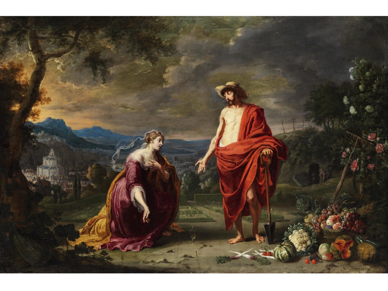 Jésus en jardinier devant Marie Madeleine agenouillée - Guillam Forchondt